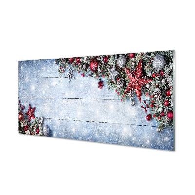 Sklenený obraz Vianočné ozdoby
