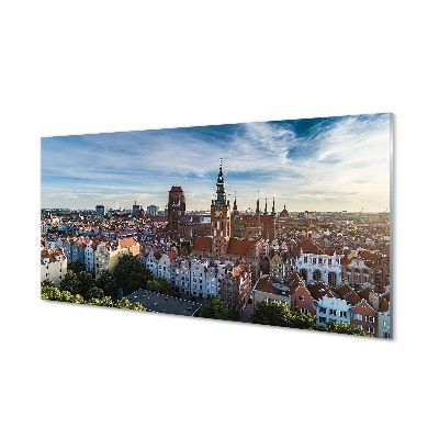 Sklenený obraz Gdansk Kostol Panoráma mesta