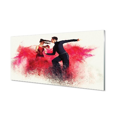 Obraz na skle Pár tancujúci červený dym