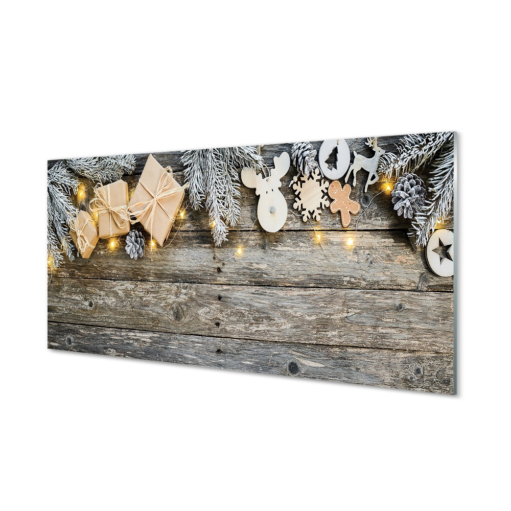 Obraz na skle Vetvičky darčeky šišky