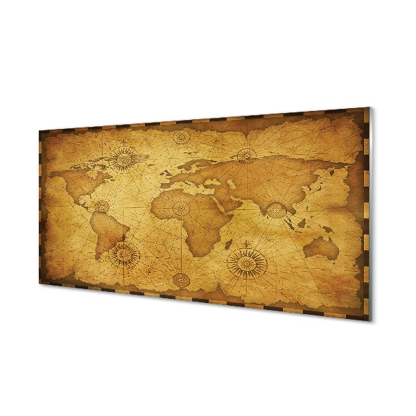 Skleneny obraz Stará mapa sveta