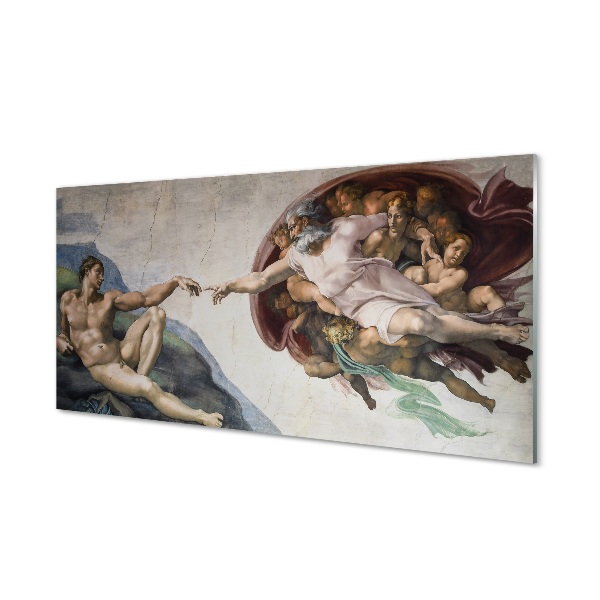 Sklenený obraz Stvorenie Adama - Michelangelo