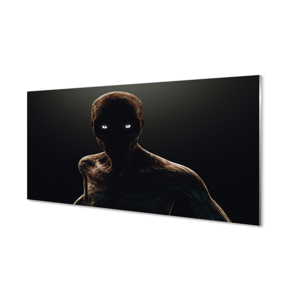 Sklenený obraz Plešatá strašidelná postava čierne pozadie