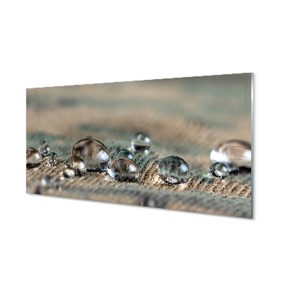 Obraz na skle Makro kvapky na látke