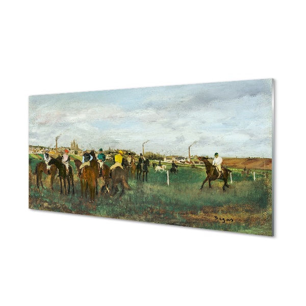 Sklenený obraz Edgar Degas - Konské dostihy