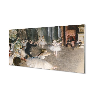 Obraz na skle Edgar Degas - Skúška baletu na javisku