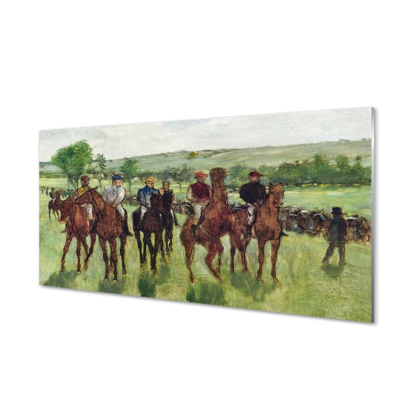 Sklenený obraz Edgar Degas - Jazdci