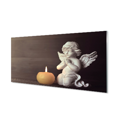 Obraz na skle Modliaci sa anjel pri sviečke
