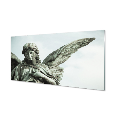 Skleneny obraz Socha anjela sivé pozadie