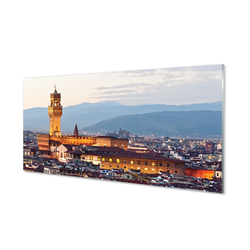 Sklenený obraz Taliansko Panoráma mesta Hrad