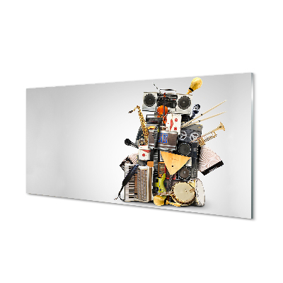 Obraz na skle Hudobné nástroje a reproduktory