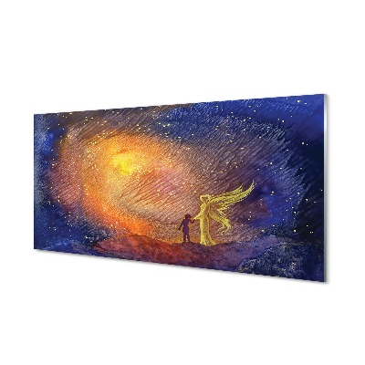 Obraz na skle Obloha človek anjel maľba