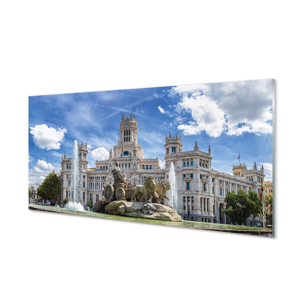 Skleneny obraz Španielsko Palác s fontánou Madrid