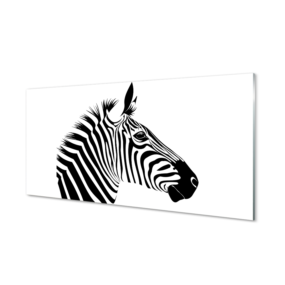 Obraz na skle Ilustrácia zebry na bielom pozadí