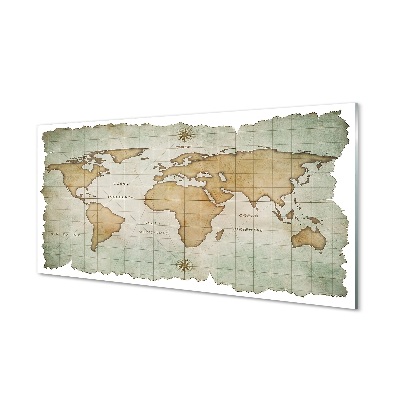 Skleneny obraz Mapa sveta svetlé pobrežia