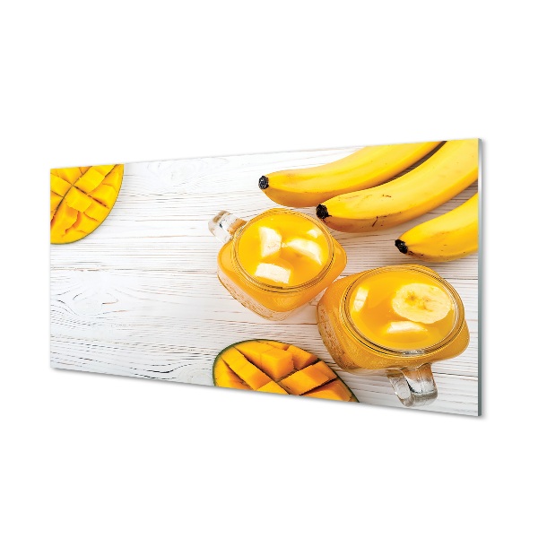Sklenený obraz Mango a banánové koktaily
