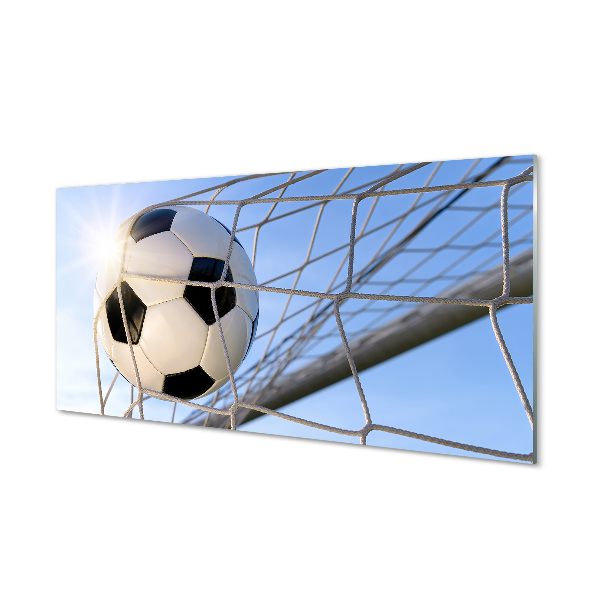Skleneny obraz Futbalový zápas v bránke