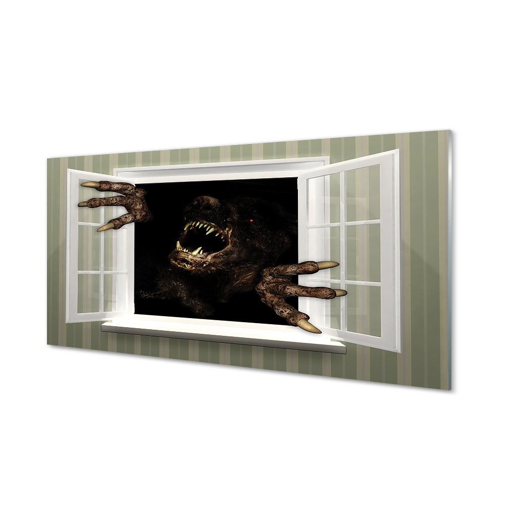 Sklenený obraz Strašidelná postava pozerajúca sa z okna