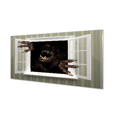 Sklenený obraz Strašidelná postava pozerajúca sa z okna