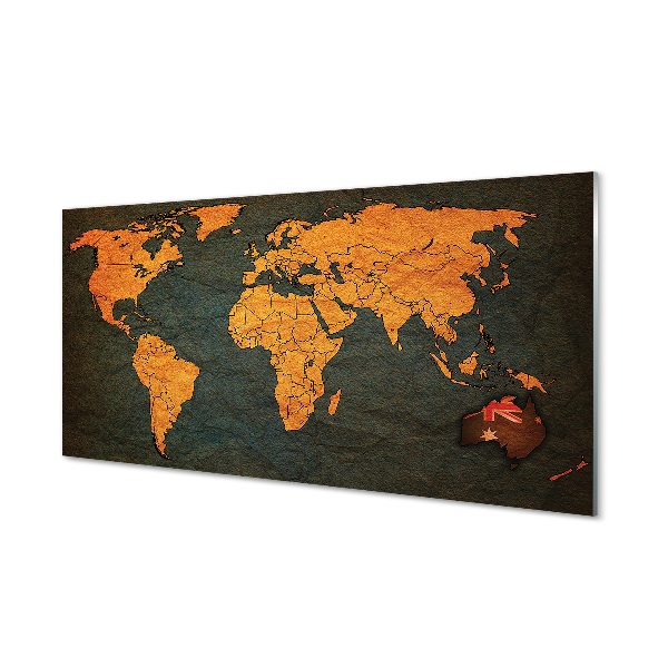 Sklenený obraz Zlatá mapa Austrálie