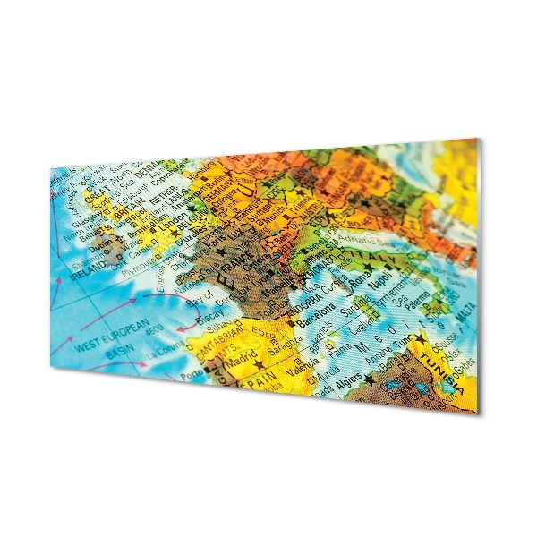 Skleneny obraz Farebná mapa Európy