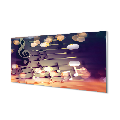 Skleneny obraz Čierne noty svetlá