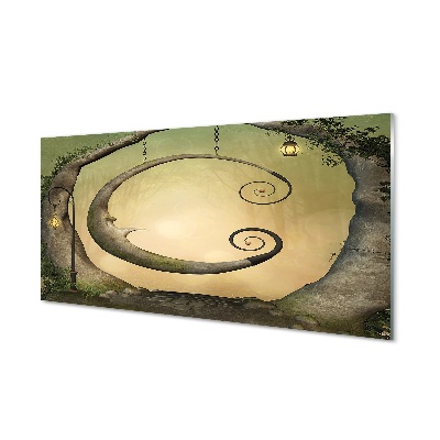 Obraz na skle Abstraktné lesné mesačné svetlo