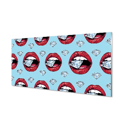 Sklenený obraz Diamanty vo vzore úst