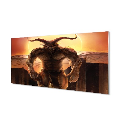 Sklenený obraz Diabolský minotaurus pri západe slnka