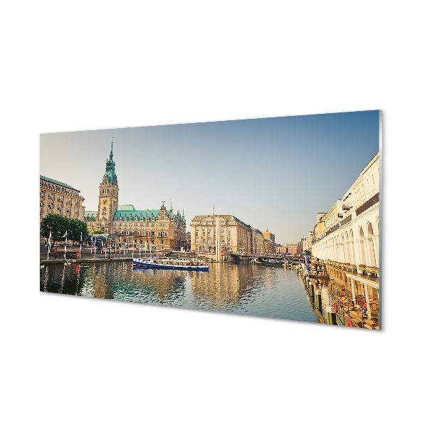 Skleneny obraz Nemecko Hamburg rieka mesto