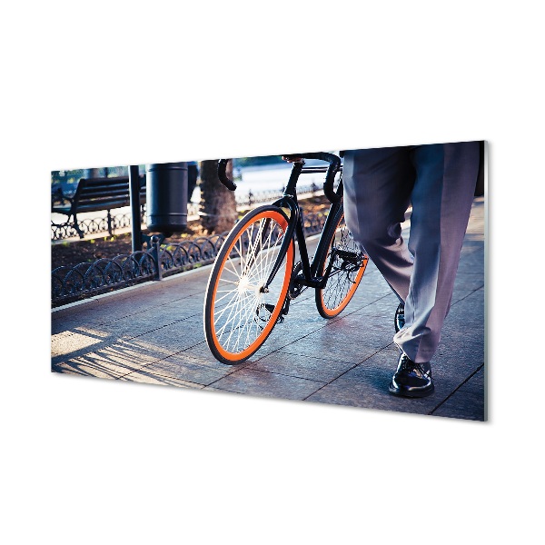 Skleneny obraz Bicykel oranžové kolesá