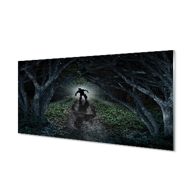 Skleneny obraz Postava v tmavom lese