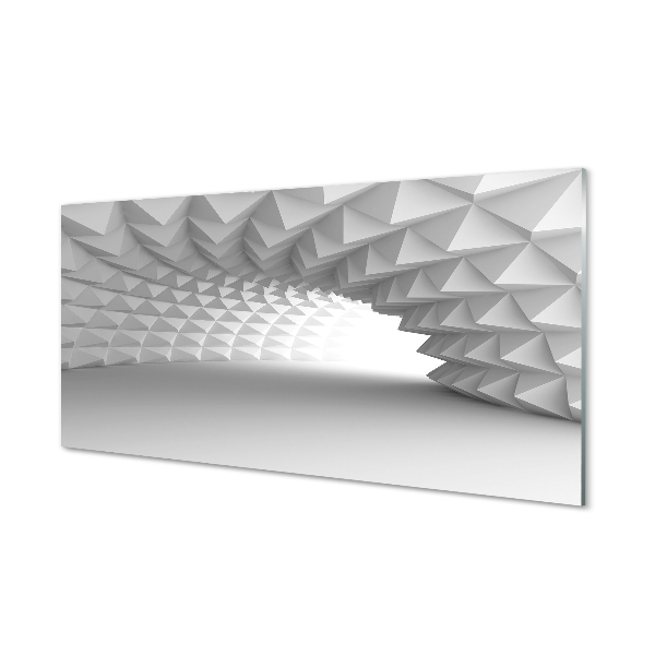 Sklenený obraz Biely tunel v kužeľoch 3d