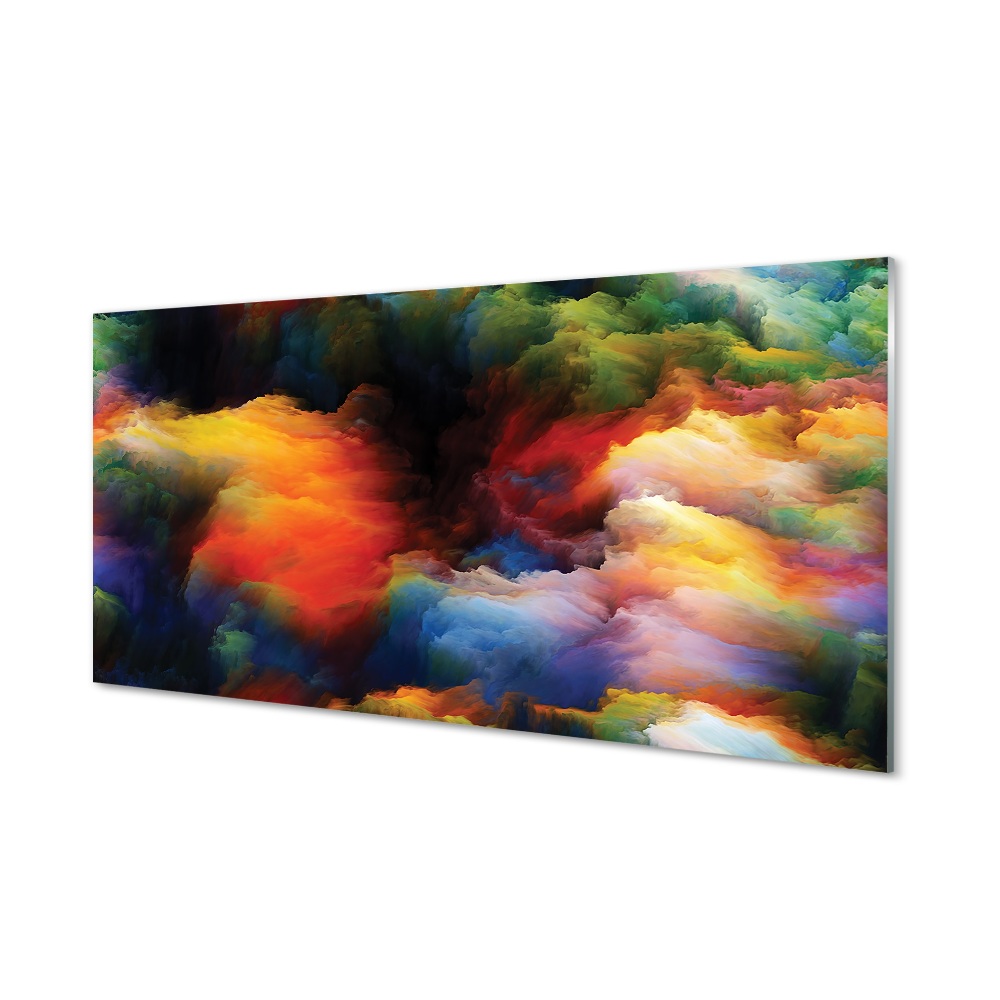 Obraz na skle Abstraktné dúhové oblaky