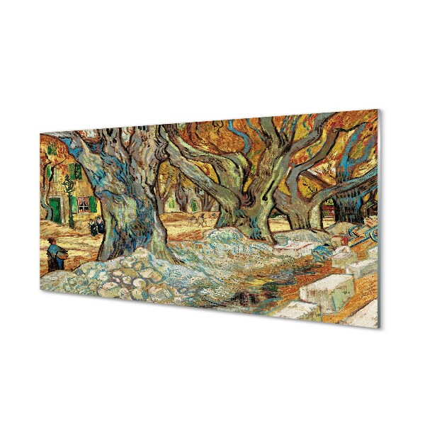 Skleneny obraz Vincent van Gogh - Oprava cesty