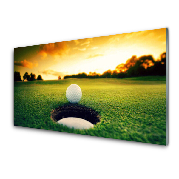 Sklenený obraz Golfová loptička Tráva