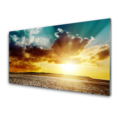 Sklenený obraz Slnko Púštna krajina