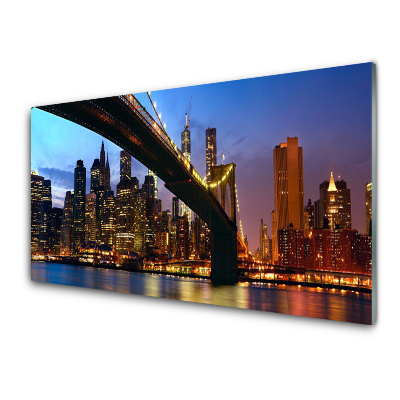 Skleneny obraz Most Mesto Voda