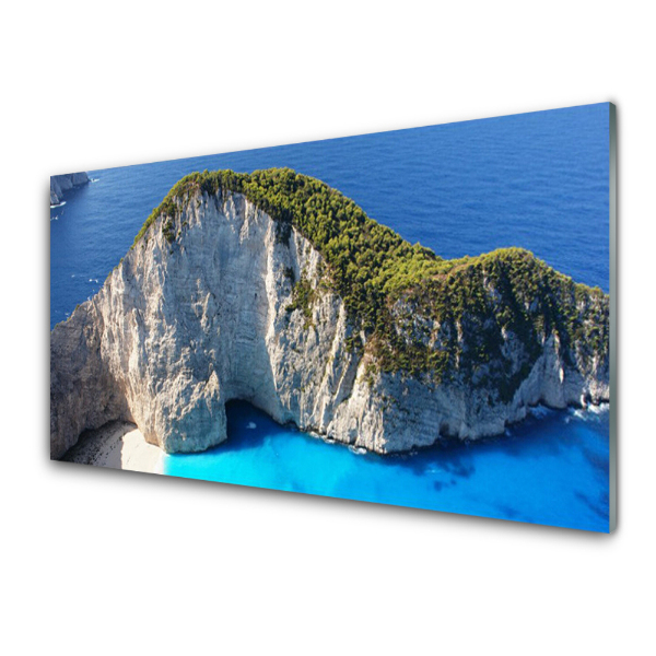 Sklenený obraz Skaly Vodná panoráma