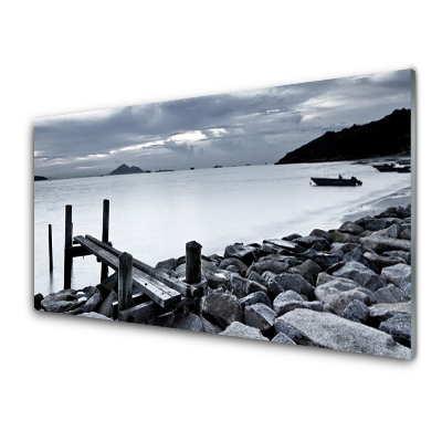 Obraz na skle Pláž Kamene Voda