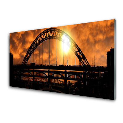 Sklenený obraz Výstavba viaduktu