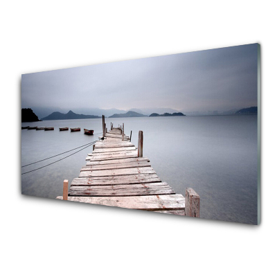 Sklenený obraz Most More Mólo Hory
