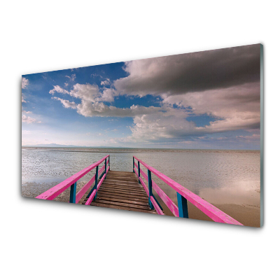 Obraz na skle Most Morský horizont