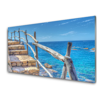 Sklenený obraz Schodisko Oceán Voda