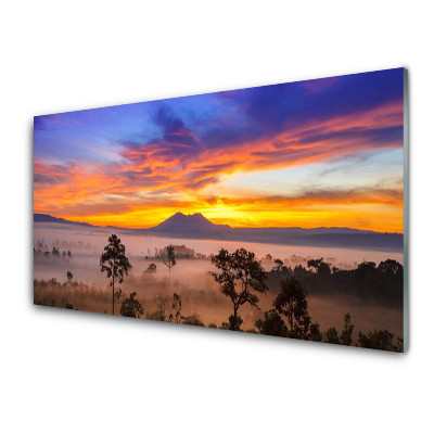 Skleneny obraz Stromy Mlha Krajina