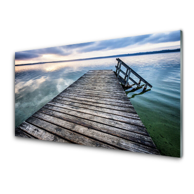 Skleneny obraz Modrý most cez jazero