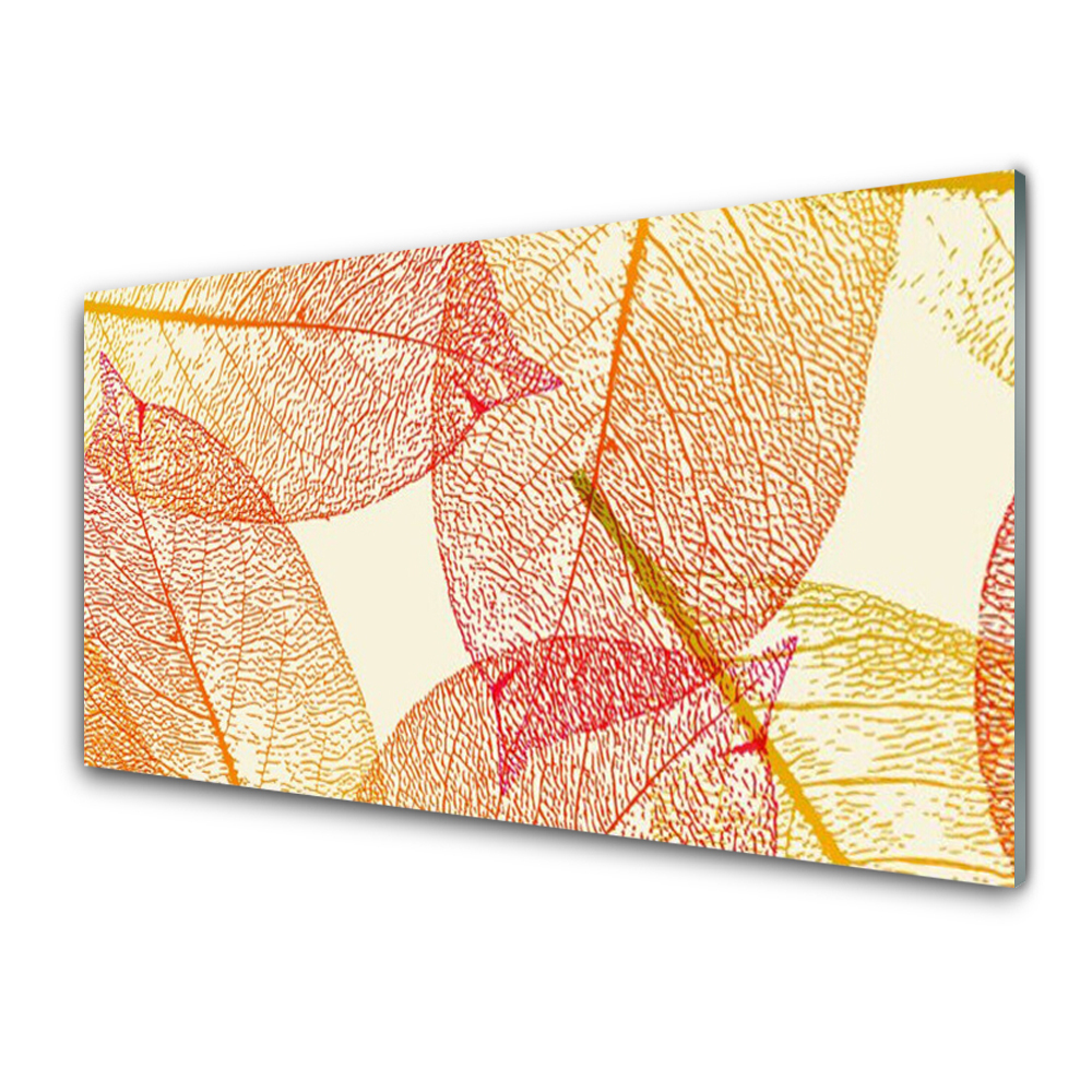 Skleneny obraz Priehľadný vzor listov