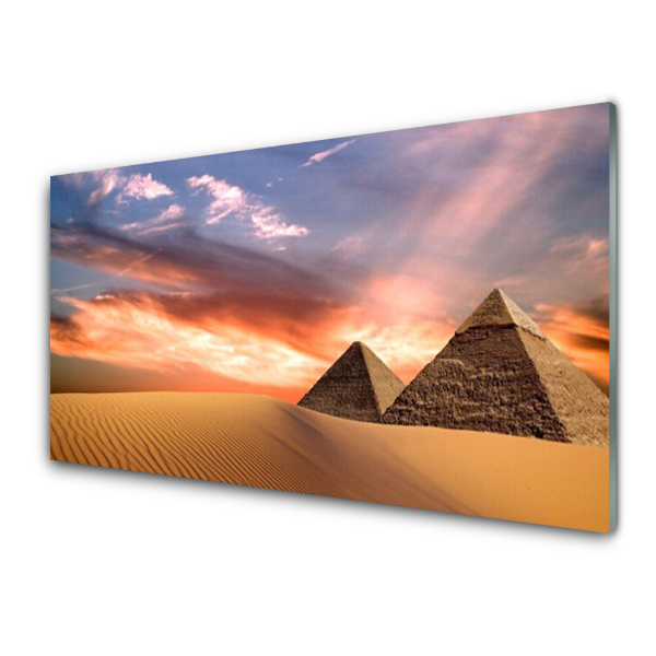 Obraz na skle Pyramídy v púšti