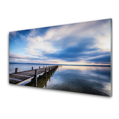 Obraz na skle Mólo pri mori Obloha