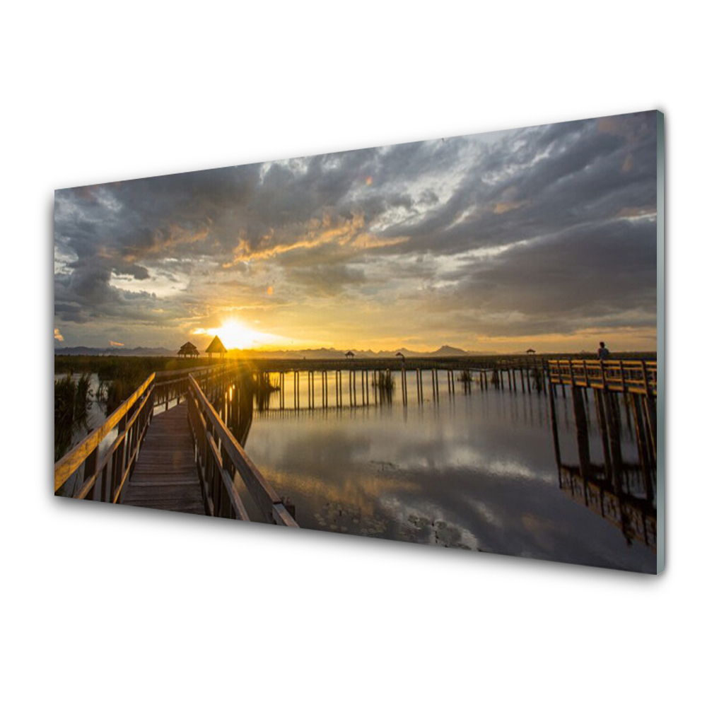 Skleneny obraz Most cez more Architektúra